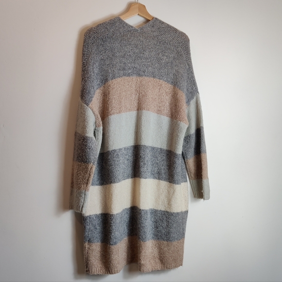 DREAMERS BY DEBUT Color Block Open Front Cardigan Size Large - Picture 13 of 13